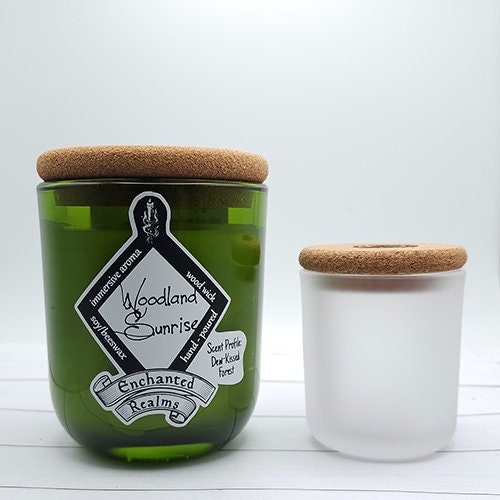 enchanted realms woodland sunrise large candle