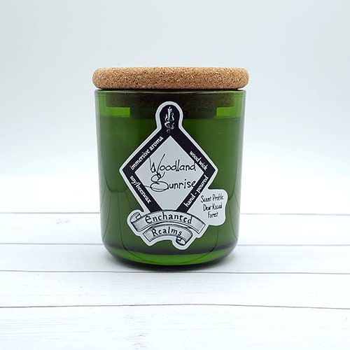 enchanted realms woodland sunrise small candle