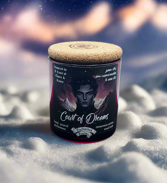 Court of Dreams Candle – Bookish Flames by Card Board Tables