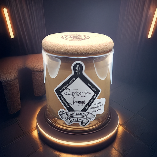 Emberglow Lounge Candle – Enchanted Realms by Card Board Tables