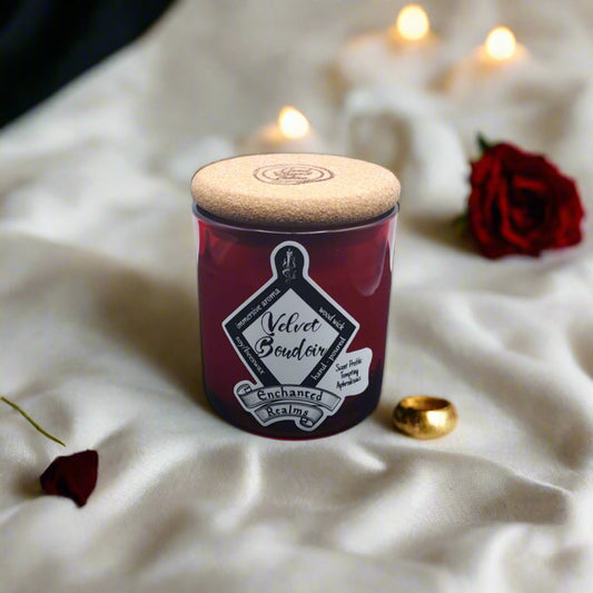 Velvet Boudoir Candle – Enchanted Realms by Card Board Tables